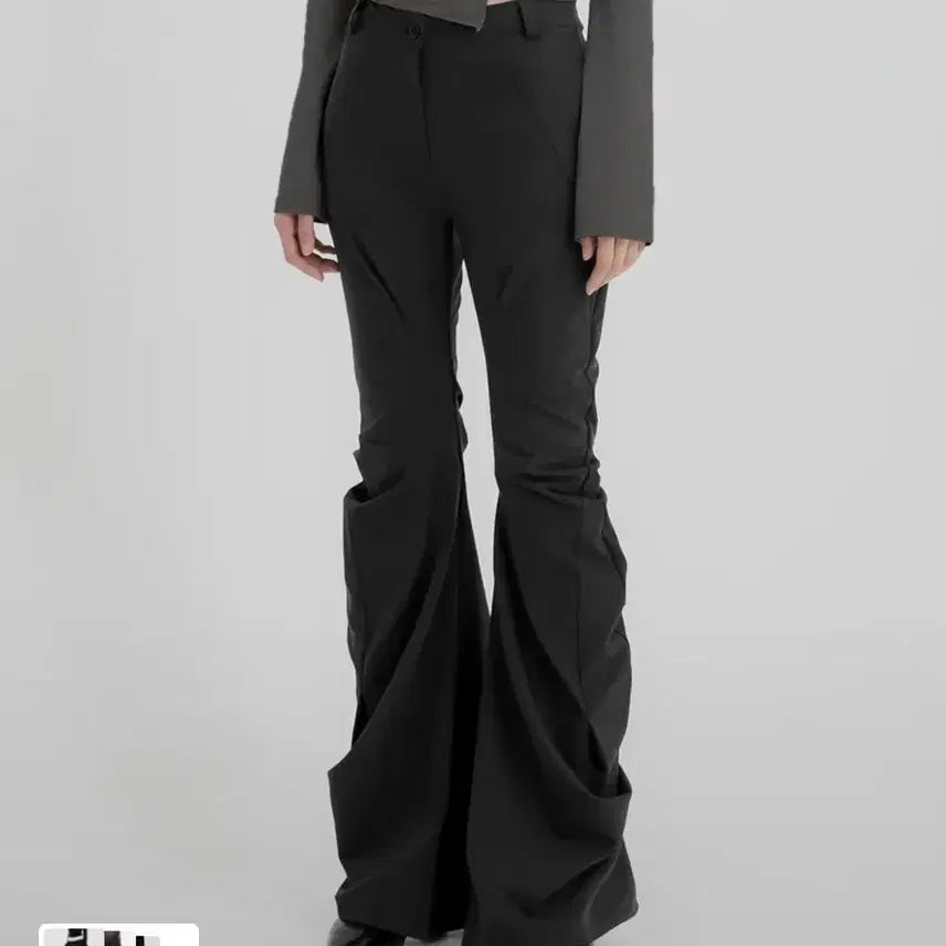 [BUNJANG] Flareup Asymmetrical Drape Pants (Black) / 플레어업 Asymmetrical Drape Pants (Black)