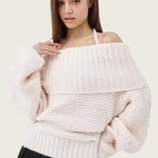 [BUNJANG] 클리시어 Palette off-shoulder ribbon knit 핑크 / 클리시어 Palette off-shoulder ribbon knit 핑크