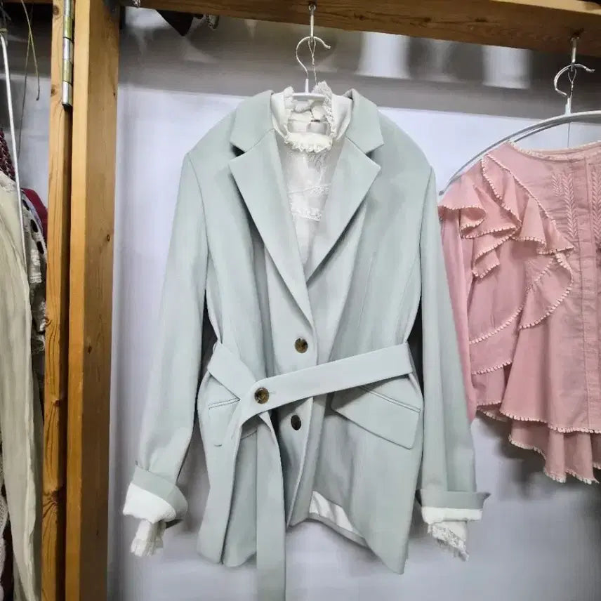 [BUNJANG] DEWL Says Olive Belted Jacket / 듀엘 세이즈 올리브 벨티드자켓