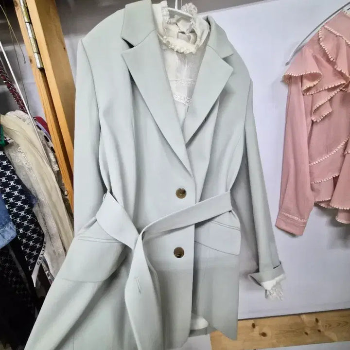 [BUNJANG] DEWL Says Olive Belted Jacket / 듀엘 세이즈 올리브 벨티드자켓