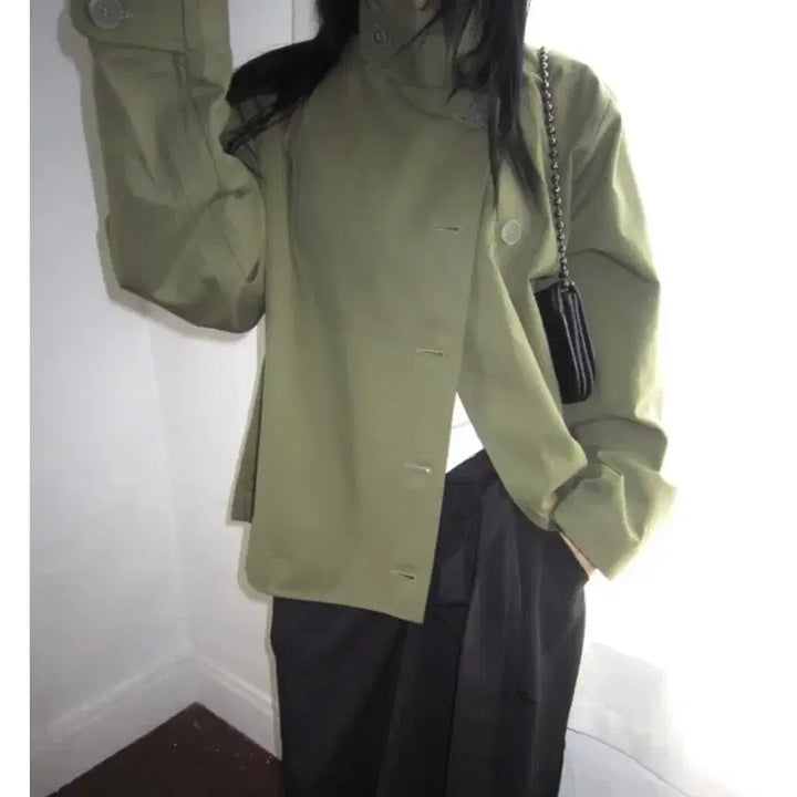 [BUNJANG] Senji Short Button Jacket / 센지 숏버튼자켓 하이넥