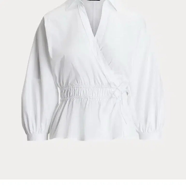 [BUNJANG] Lauren Cotton Blend Peplum Blouse / Lauren 로렌 코튼 블렌드 페플럼 블라우스