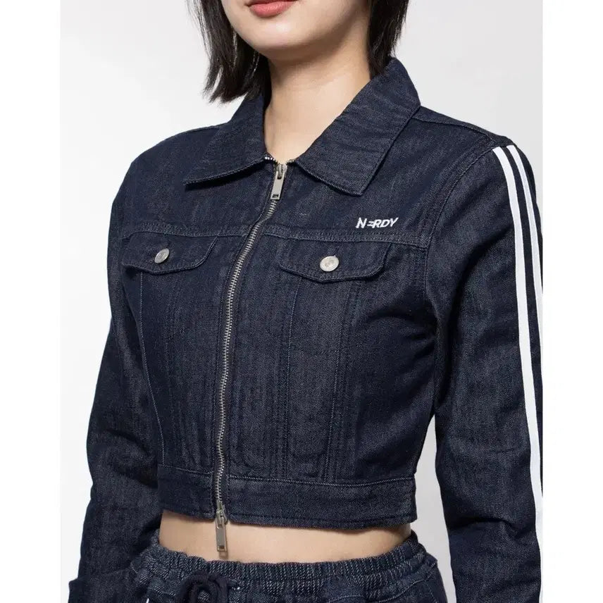 [BUNJANG] NERDY Cropped Denim Jacket (Size S) / 널디 NERDY 크롭 데님 자켓 S 새상품급