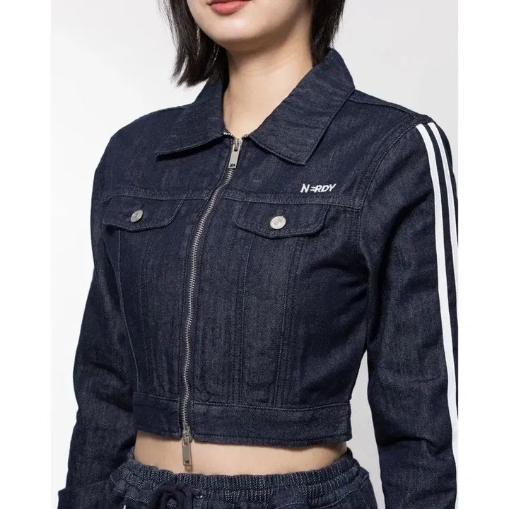 [BUNJANG] NERDY Cropped Denim Jacket (Size S) / 널디 NERDY 크롭 데님 자켓 S 새상품급