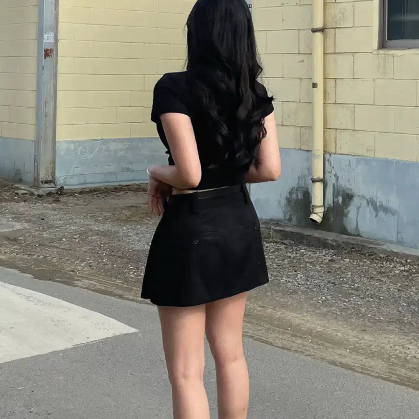 [BUNJANG] Pleated Mini Skirt / 미니 스커트 베이지 블랙 플리츠 치마