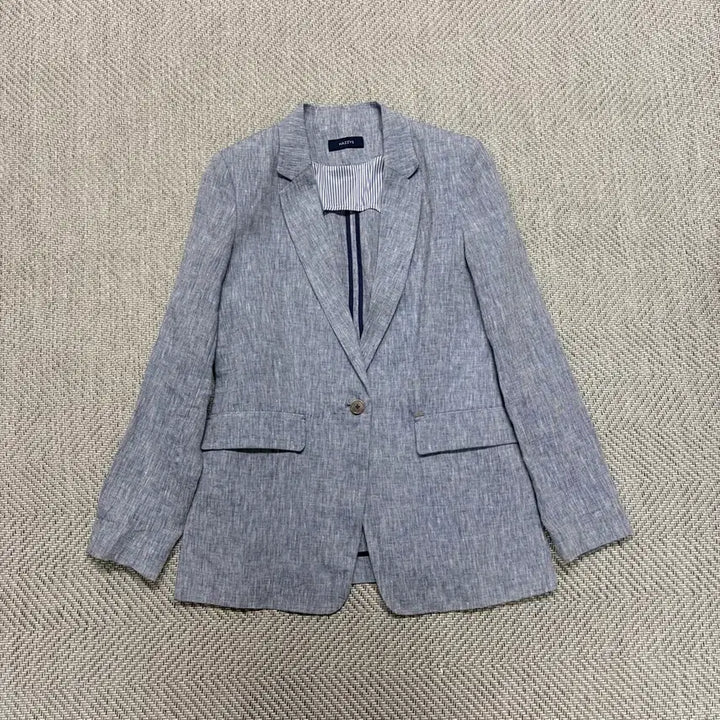 [BUNJANG] Hazzys Mélange Blue Linen Jacket / (90)헤지스 멜란지블루 린넨자켓