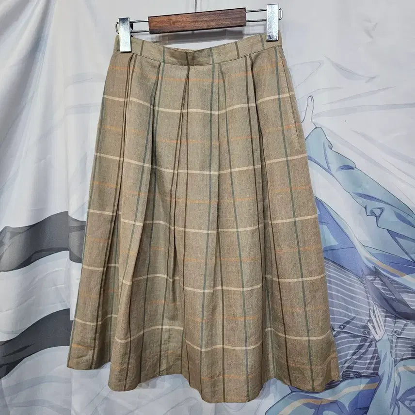 [BUNJANG] Burberry Linen Midi Skirt / 버버리 체크 린넨  스커트