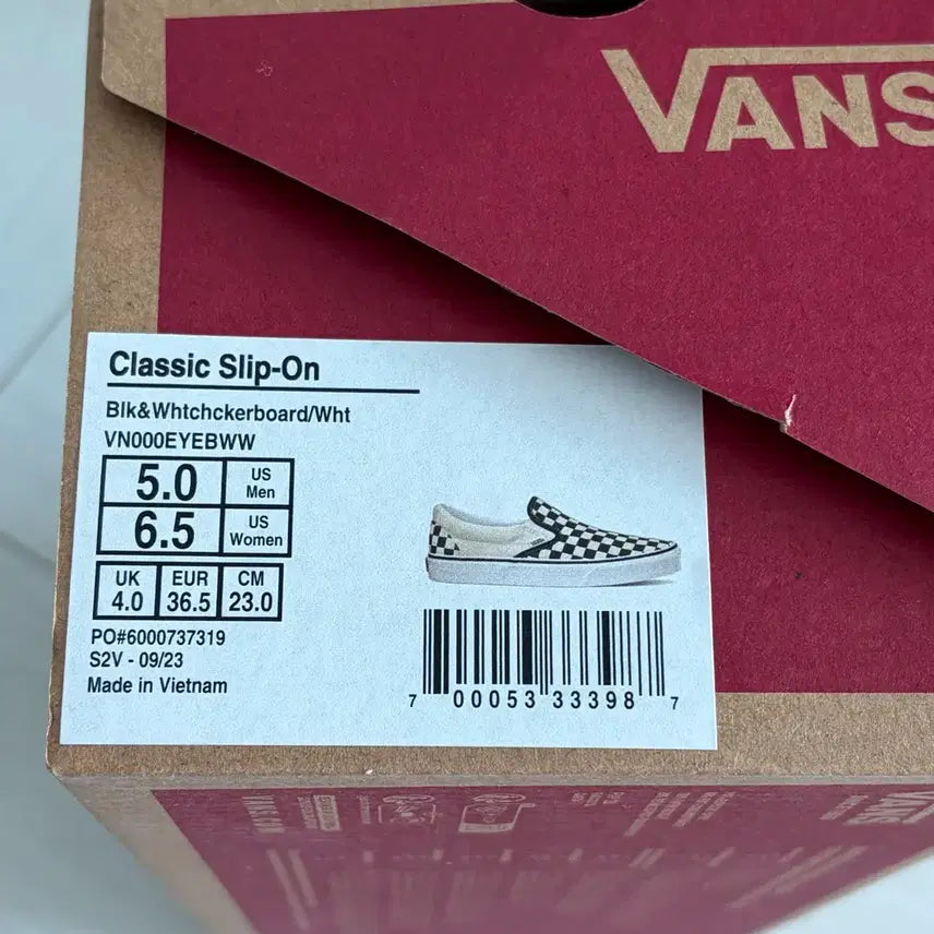 [BUNJANG] Vans Slip-On Checkerboard Sneakers (230) / 반스 슬립온 체커보드(230)