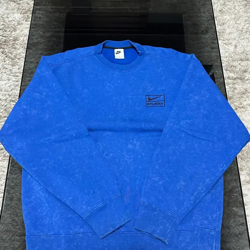 [BUNJANG] Nike Stussy Washed Blue Sweatshirt / 나이키 스투시 워시드 블루 맨투맨