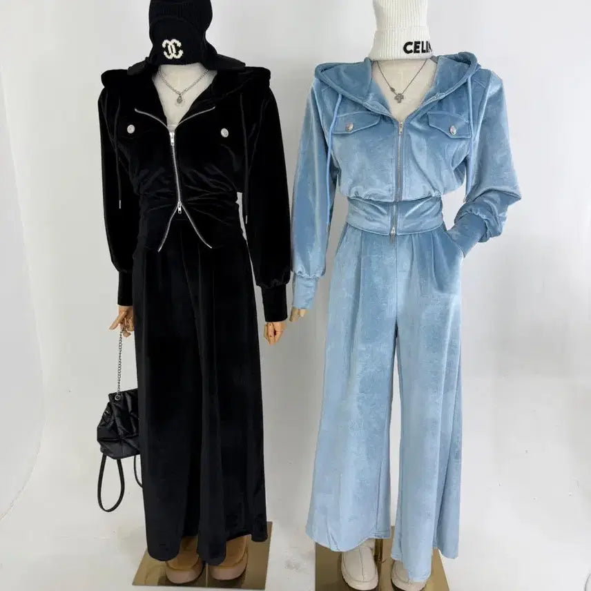 [BUNJANG] Velvet Velour Training Suit Set / [새상품/*바로발송*] 벨벳 벨루아 트레이닝복 츄리닝 세트