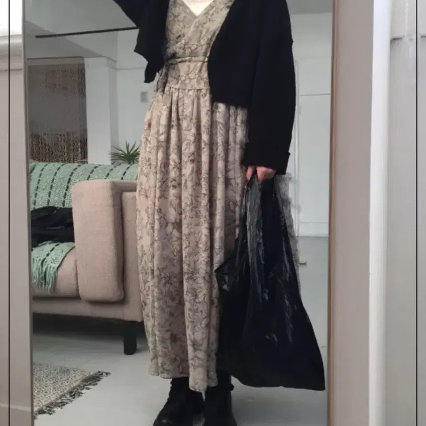 [BUNJANG] Malory Floral Long Chiffon Dress / 멀로이 플라워 롱원피스 쉬폰원피스