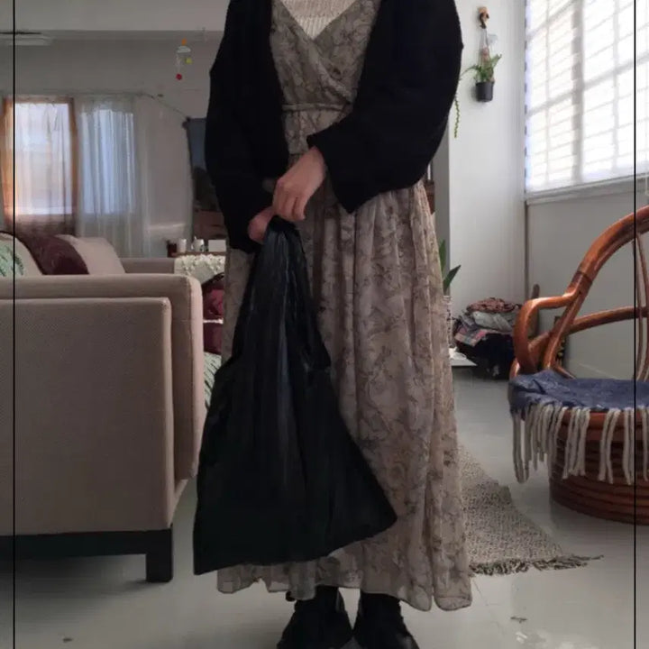 [BUNJANG] Malory Floral Long Chiffon Dress / 멀로이 플라워 롱원피스 쉬폰원피스