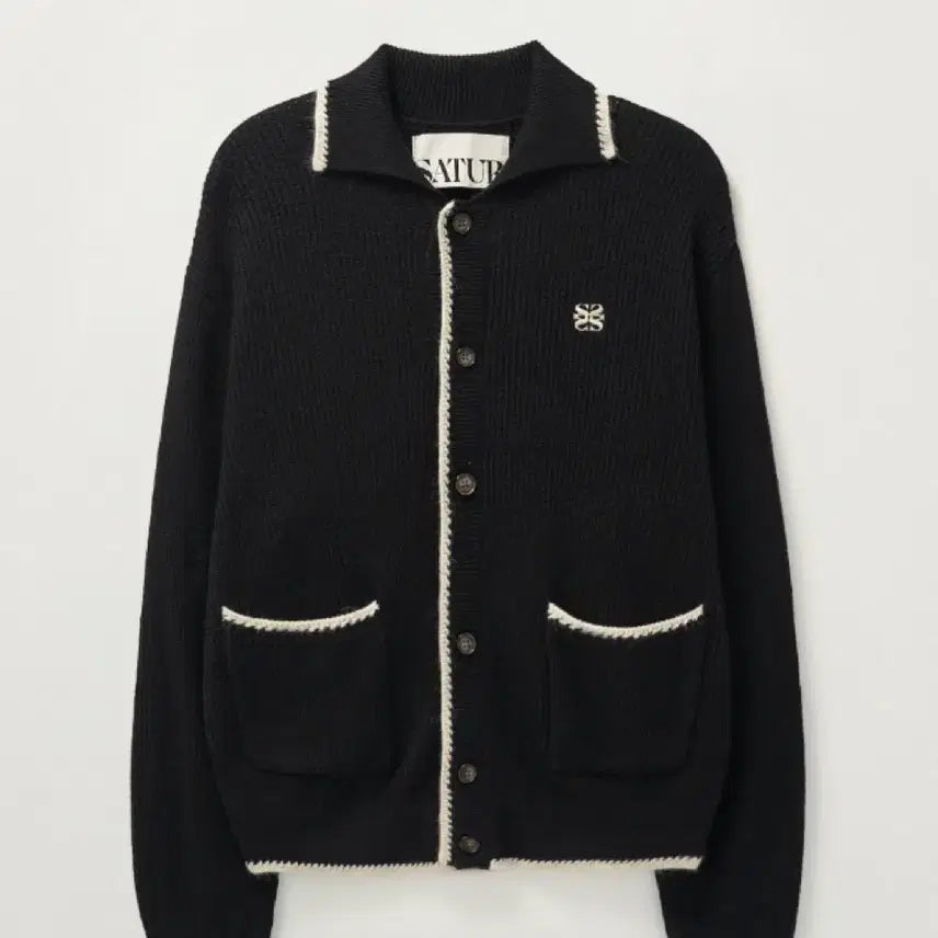 [BUNJANG] SATURDAYS Knit Cardigan Black / 세터 SATURDAYS 니트 가디건 블랙 (3회착용)