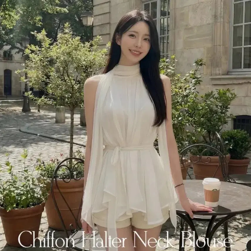 [BUNJANG] High-Quality Trans-Love Hobie Blouse / 오늘만) 고퀄리티 환승연애 현지 블라우스 쉬폰 홀터넥 환연