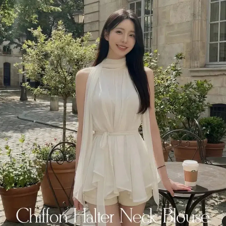 [BUNJANG] High-Quality Trans-Love Hobie Blouse / 오늘만) 고퀄리티 환승연애 현지 블라우스 쉬폰 홀터넥 환연