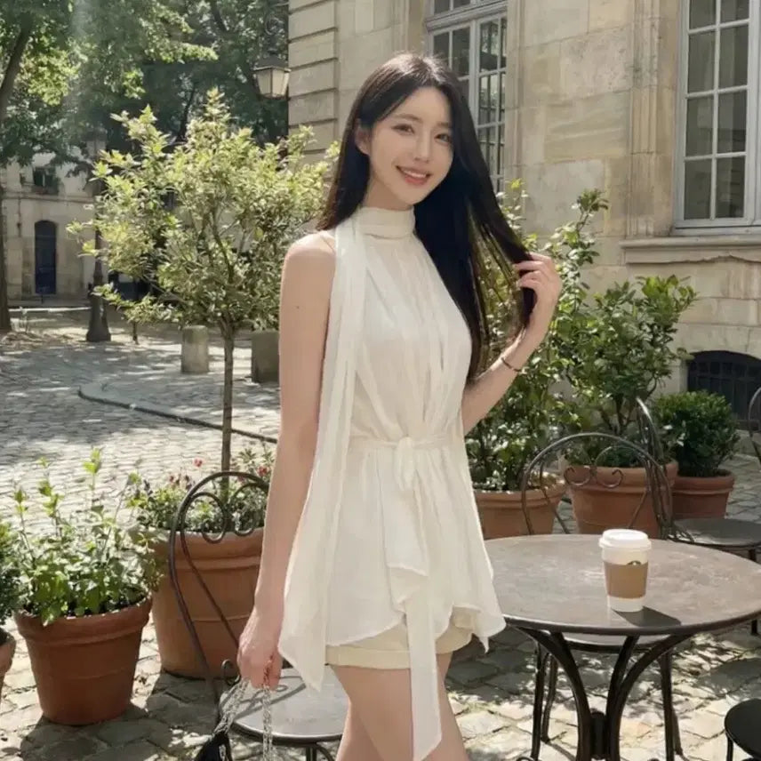 [BUNJANG] High-Quality Trans-Love Hobie Blouse / 오늘만) 고퀄리티 환승연애 현지 블라우스 쉬폰 홀터넥 환연