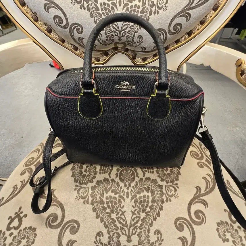 [BUNJANG] Coach Black Satchel Crossbody Bag / 코치 블랙 사첼백 크로스백