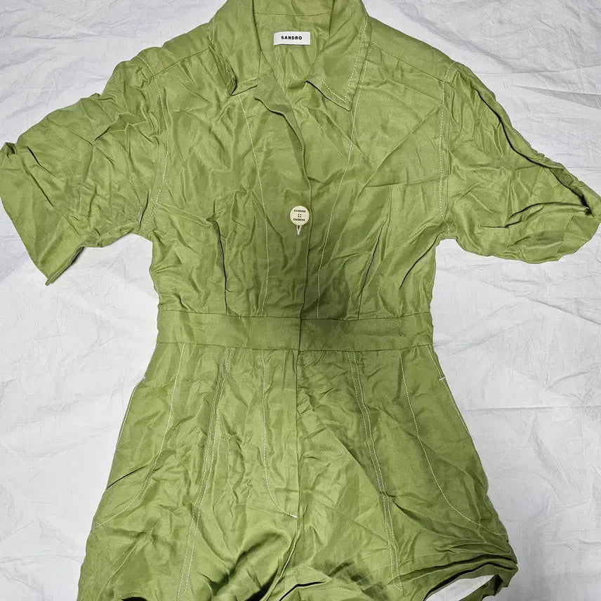 [BUNJANG] Sandro Green Jumpsuit (Size S) / 산드로 그린 점프수트 S