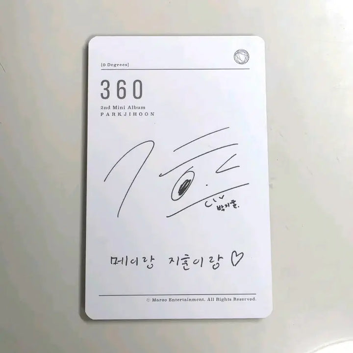[SOLD OUT] 박지훈 360 포토카드 포카 양도