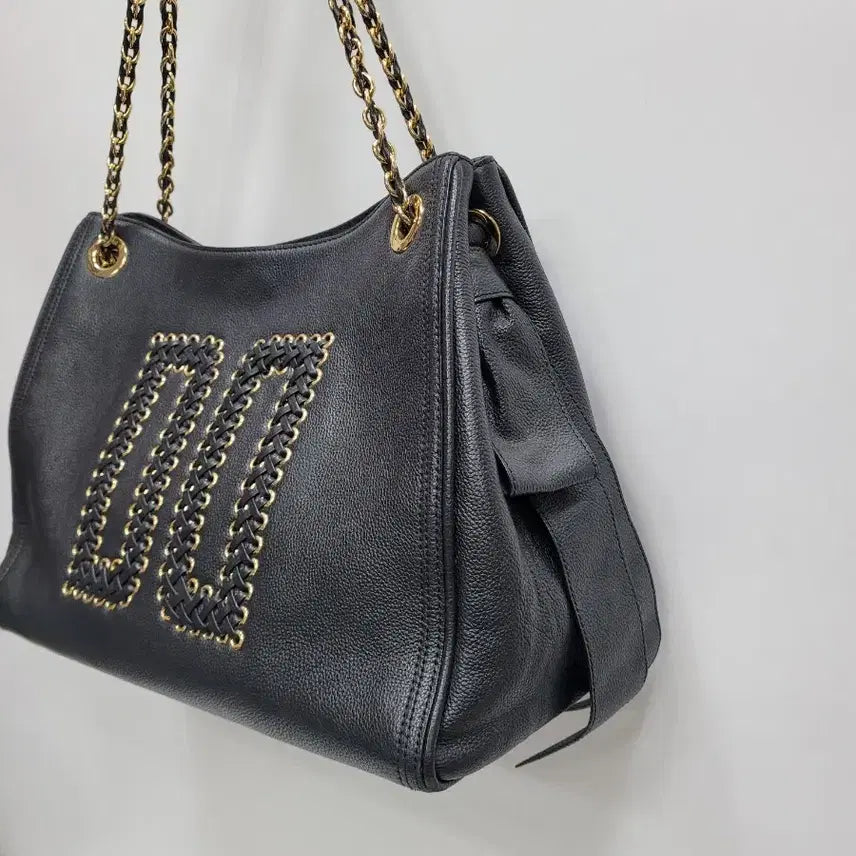 [BUNJANG] DAKS DD Logo Leather Shoulder Bag Black / DAKS 닥스 DD로고 가죽 숄드백 / 블랙