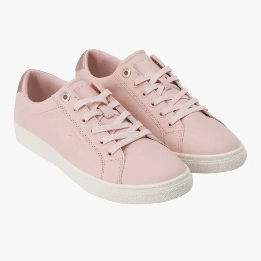 [BUNJANG] Tommy Hilfiger Leather Sneakers (Soft Pink) / 타미힐피거 소가죽 스니커즈 235