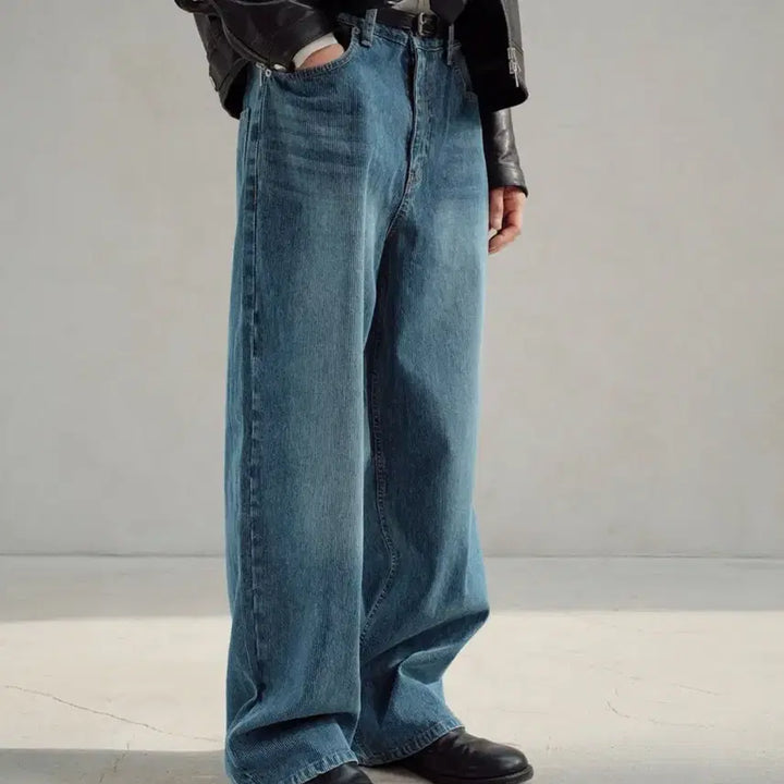 [SOLD OUT] 다이브인 LOOSED WIDE DENIM PANTS RIBBED BLUE