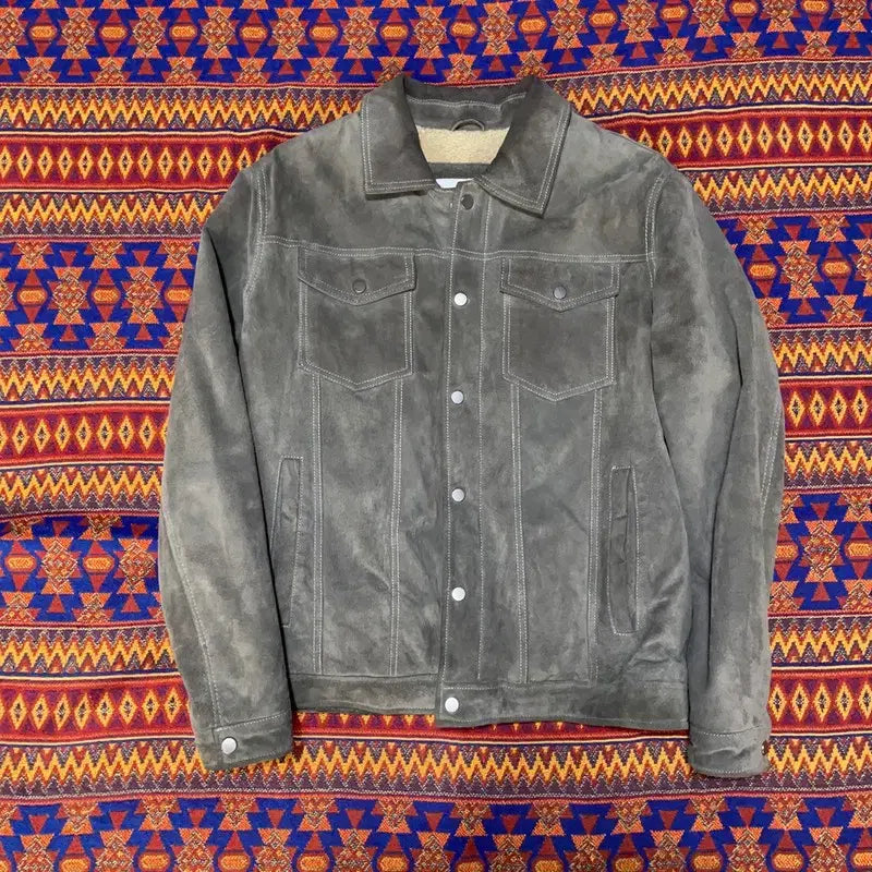[BUNJANG] Zara Real Leather Shearling Suede Trucker Jacket / [100] 자라 리얼레더 양털 스웨이드 트러커 자켓