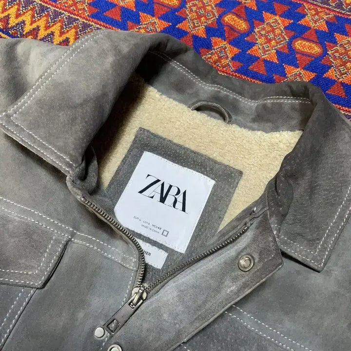 [BUNJANG] Zara Real Leather Shearling Suede Trucker Jacket / [100] 자라 리얼레더 양털 스웨이드 트러커 자켓