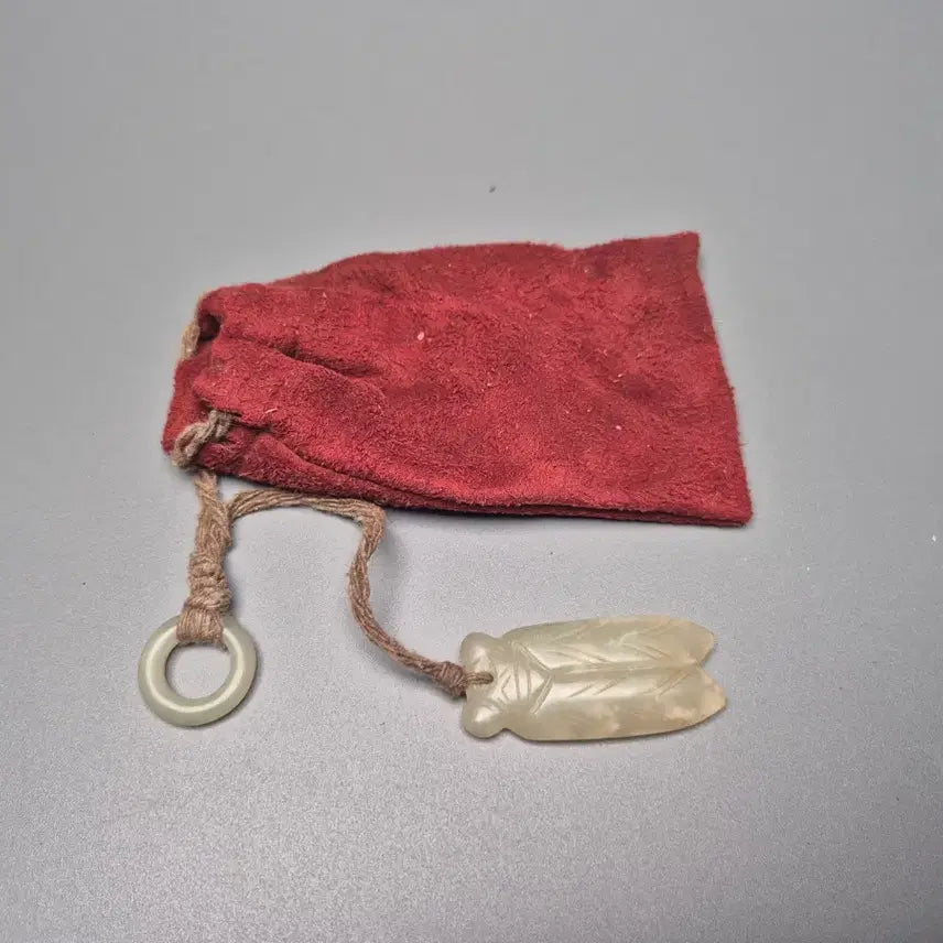 [BUNJANG] Antique Jade Ornamented Gombandae Set / 청 동제 연두 옥선추 부 연낭 곰방대