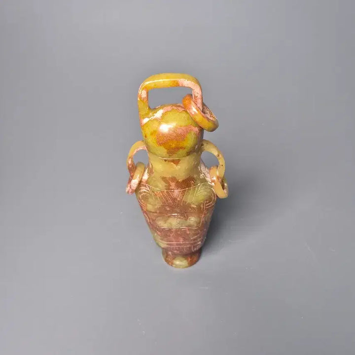 [BUNJANG] Jade Dǒuchí Patterned Covered Vase Antique Sculpture / 옥제 도철문 쌍이 유개병 골동품 옥기류 옥 고미술품 수집품 조각품