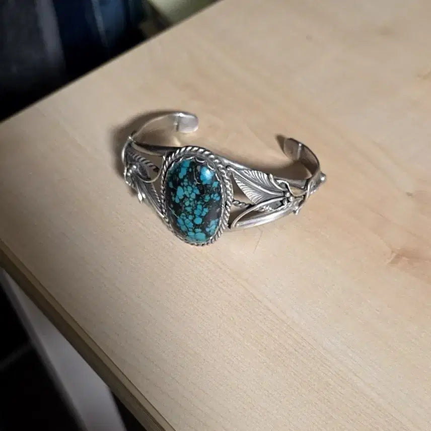 [BUNJANG] Native American Turquoise Silver Bangle / 아메리칸 네이티브 쥬얼리 터키석 실버 뱅글