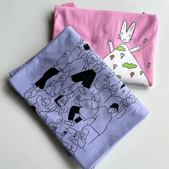 [BUNJANG] Graphic Design Short Sleeve Shirts Bundle Set / 디자인 그래픽 셔츠 반팔 2벌 일괄