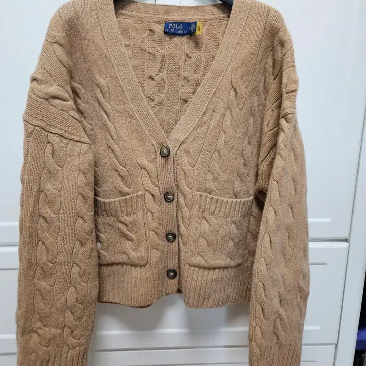[BUNJANG] Polo 진베이지 Knit Cardigan / 폴로 진베지 니트