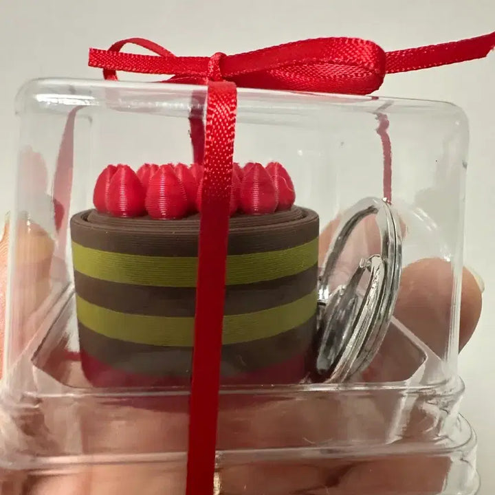 [BUNJANG] Twosome Cake Keycap Keyring with Clicker and Ribbon / 투썸케익 키캡 키링 클리커 리본 키링 포장 선물