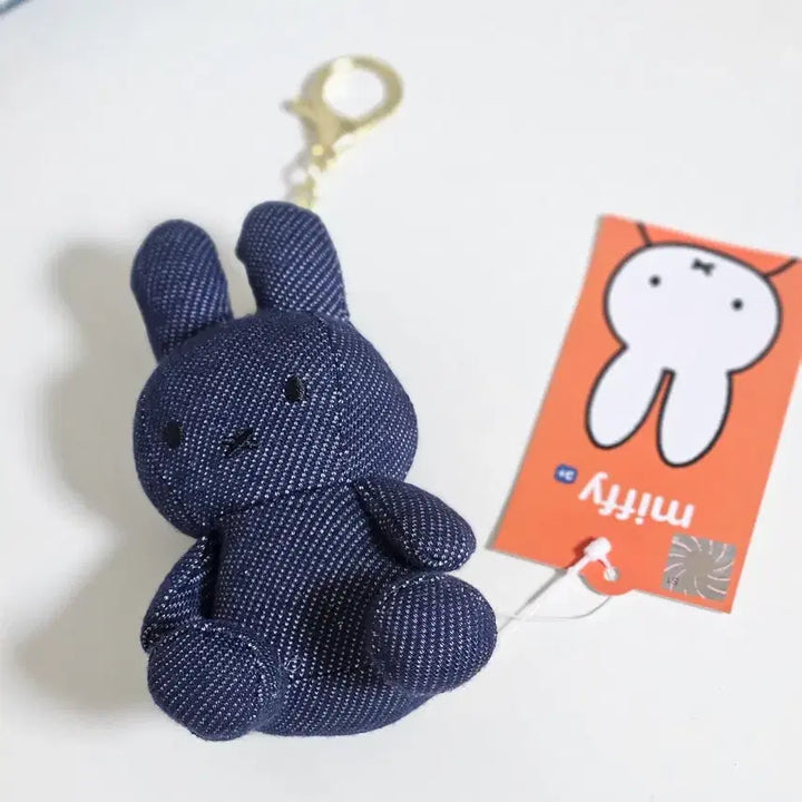 [BUNJANG] Denim Miffy Plush Keyring / 새상품 데님 미피 인형 키링