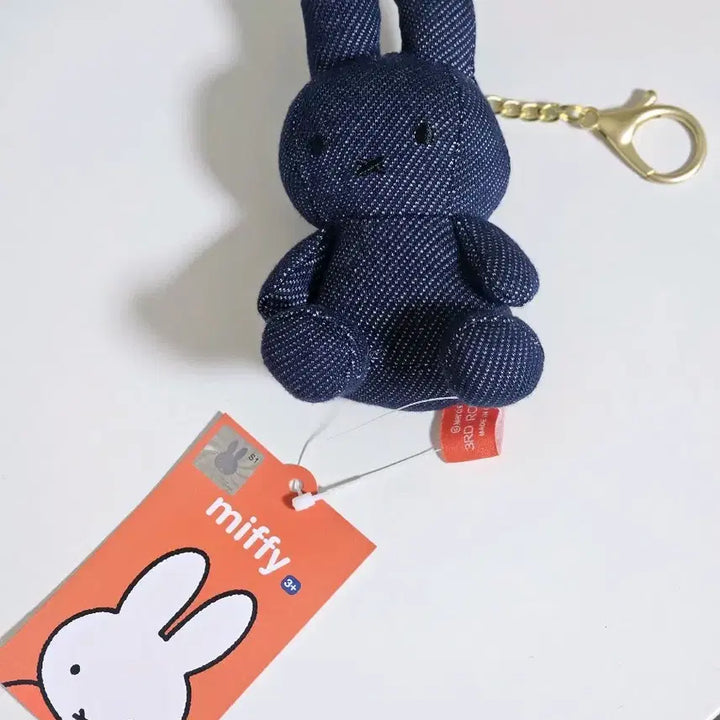 [BUNJANG] Denim Miffy Plush Keyring / 새상품 데님 미피 인형 키링