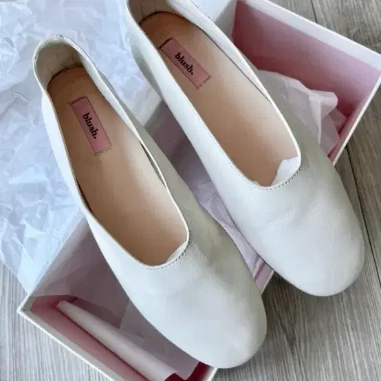 [BUNJANG] Blush White Lambskin Ballet Flats / blush. 블러쉬 흰색 양가죽 플랫 슈즈