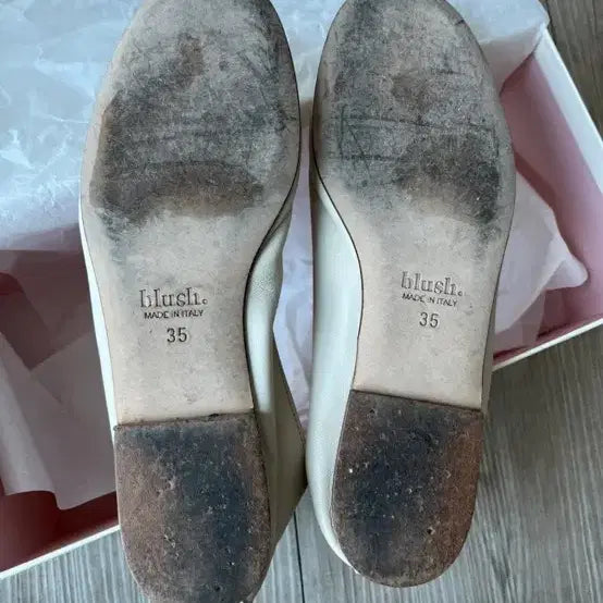 [BUNJANG] Blush White Lambskin Ballet Flats / blush. 블러쉬 흰색 양가죽 플랫 슈즈