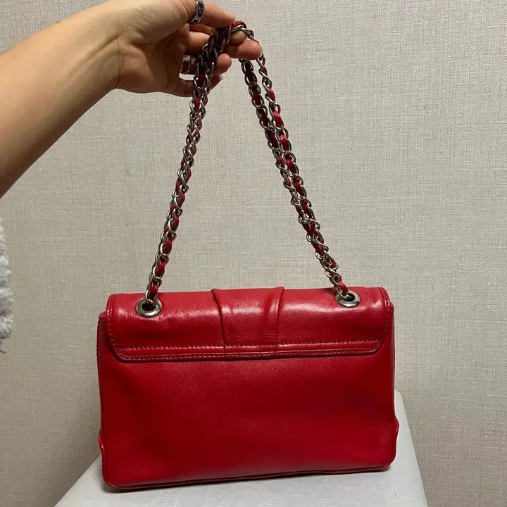 [BUNJANG] Love Moschino Red Chain Shoulder Bag / 러브모스키노 레드 체인 숄더백