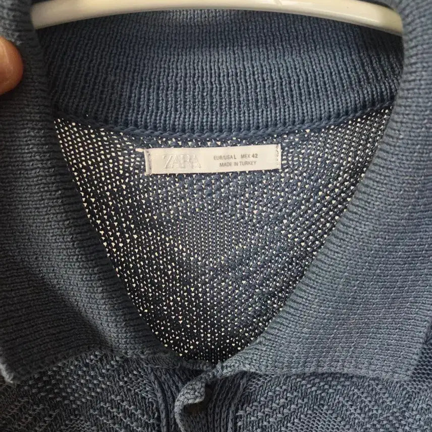 [BUNJANG] ZARA L Washed Blue Knit Top / 자라 반팔니트