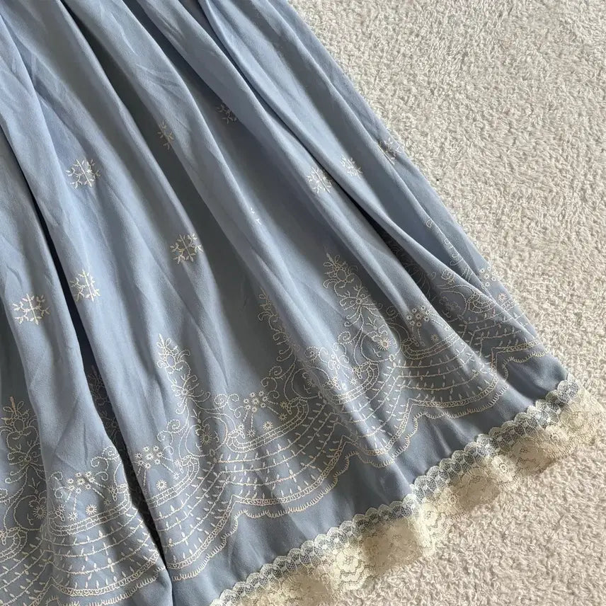 [BUNJANG] Lune Moire Blue Vintage Skirt / 일본빈티지 lune moire 블루 스커트
