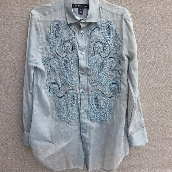 [BUNJANG] Ralph Lauren Black Label Sheer Blouse / 랄프로렌 블랙라벨 시스루블라우스
