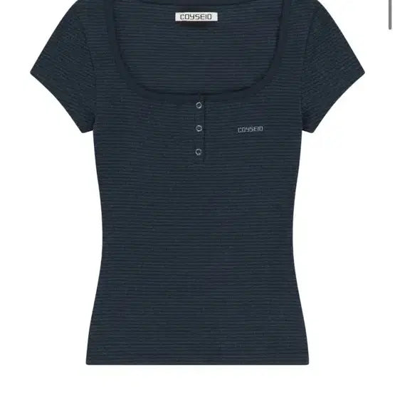 [BUNJANG] Koiseio Snap Mini Logo T-shirt Navy / 코이세이오 스냅 미니 로고 티셔츠 네이비