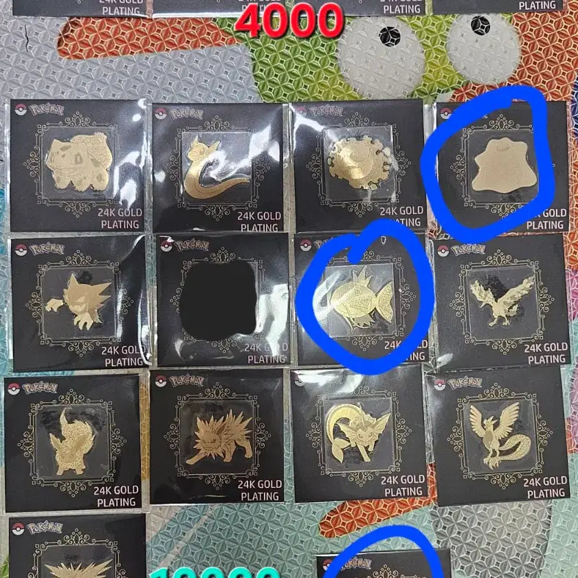[BUNJANG] 포켓몬 금박 띠부씰 이상해씨 메타몽 잉어킹 이브이 뮤츠 썬더  등 판매 / 포켓몬 금박 띠부씰 이상해씨  뮤츠 고오스 샤미드 파이어 쥬피썬더 판매