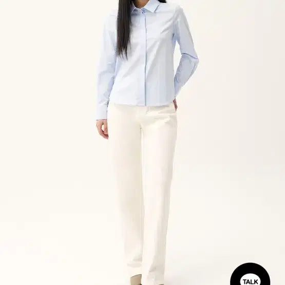 [BUNJANG] Mevie Lua Jin Cream Ivory Straight Pants / 새상품 메비 루아 진 크림 아이보리 스트레이트 일자 팬츠 스탠다드 0
