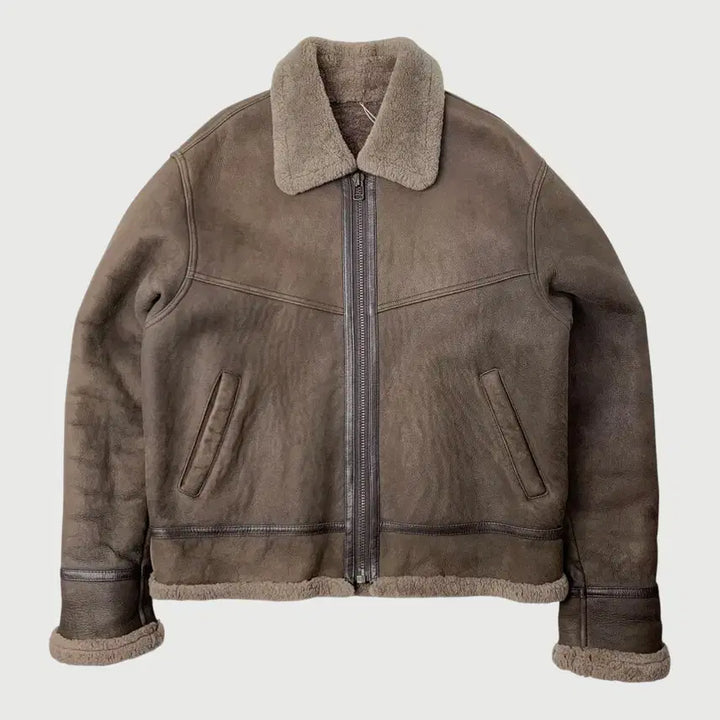[BUNJANG] CASPI Genuine Lamb Leather &amp; Wool Jacket Size 95 / [95/정품] CASPI 양 가죽 양털 자켓 L1-0020