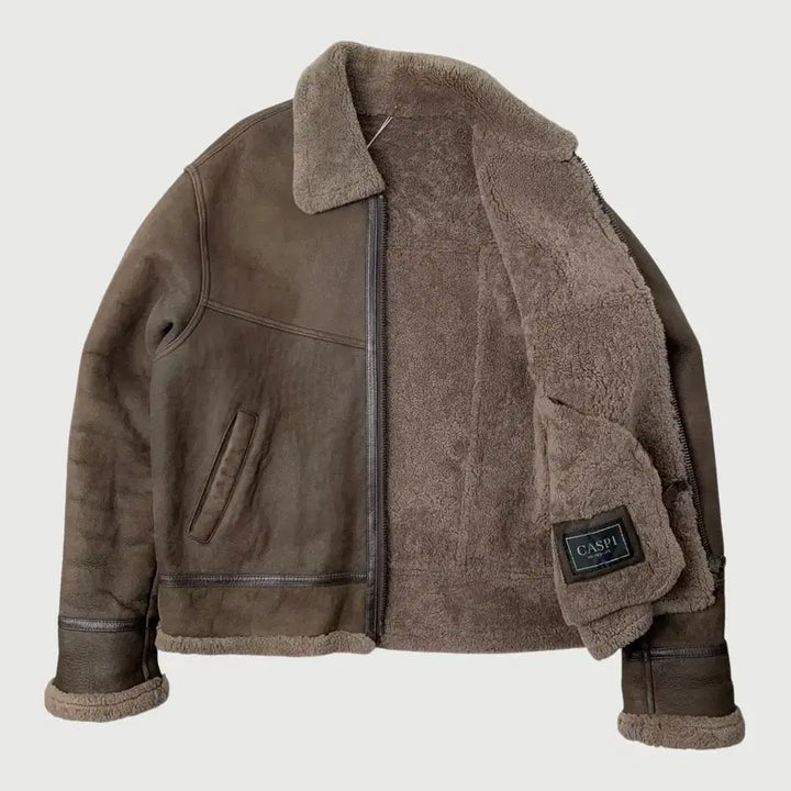 [BUNJANG] CASPI Genuine Lamb Leather &amp; Wool Jacket Size 95 / [95/정품] CASPI 양 가죽 양털 자켓 L1-0020
