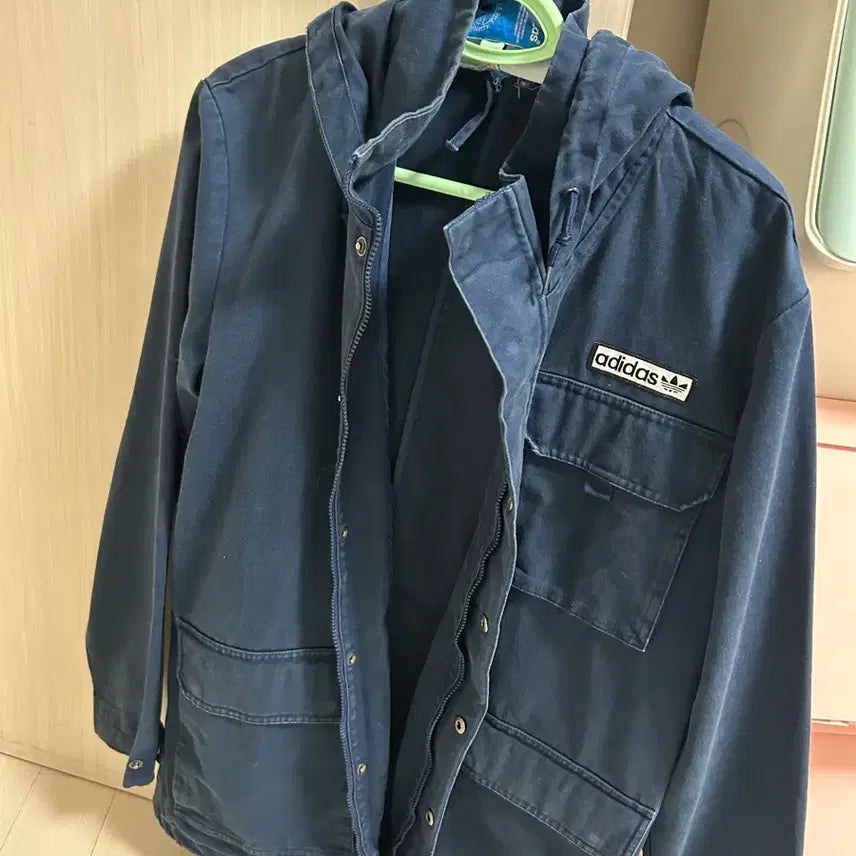 [BUNJANG] Adidas Vintage Navy Field Jacket / 아디다스 빈티지 야상 자켓