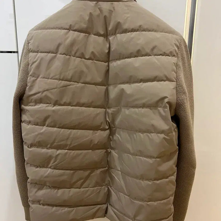 [BUNJANG] Lacoste Beige Knit Padded Jacket / 라코스테 베이지니트패딩 100-103