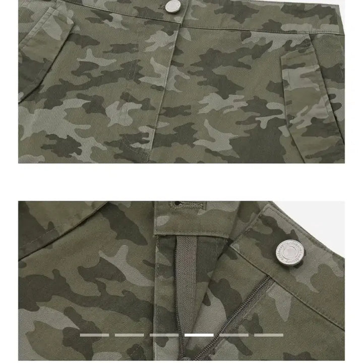 [SOLD OUT] 오디너리홀리데이 카모 카고 롱 스커트